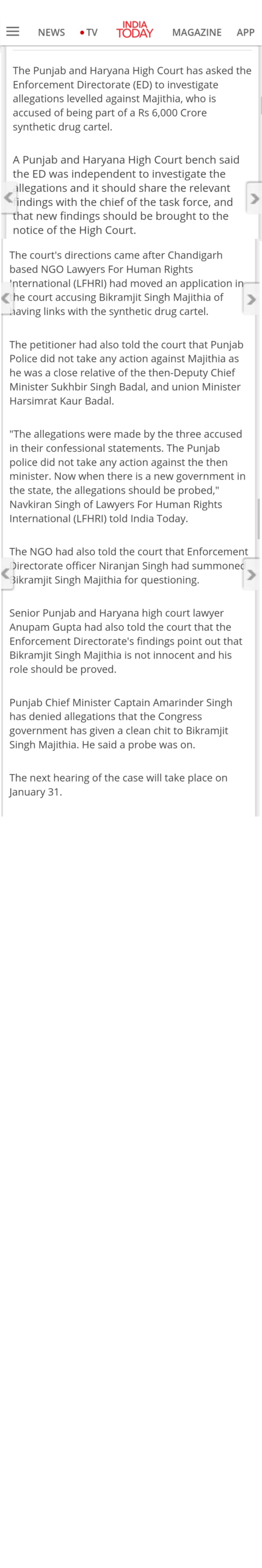Synthetic drug case: ED asked to probe allegations against Bikramjit Singh Majithia