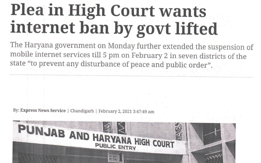 Plea in High Court wants internet ban by govt lifted