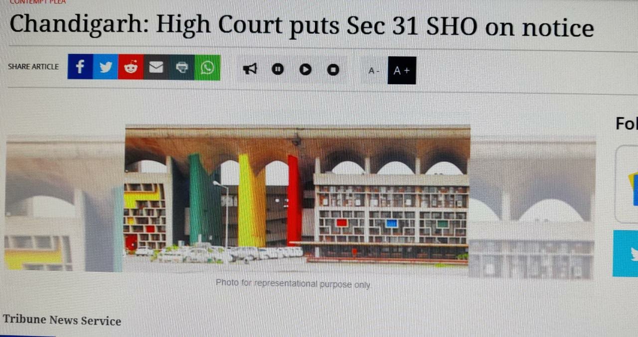 Chandigarh: High Court puts Sec 31 SHO on notice